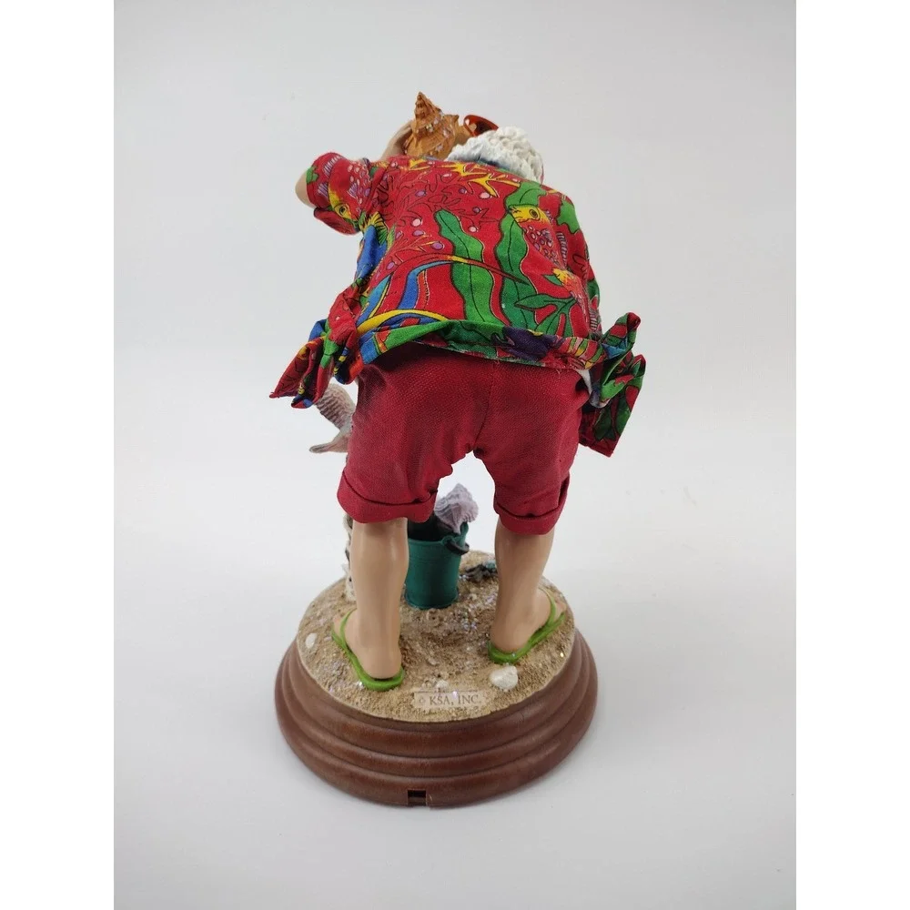 Kurt S Adler Fabriche Beach Santa Shell Tropical Hawaiian Christmas Figurine